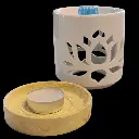 Brûleur motif fleur de lotus avec fondant et bougie.webp