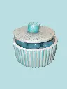 Boite vert turquoise entrouverte.webp