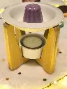 Brûle Parfum et Fondant Série Simplicity Arche - Céramique Laquée et Bambou vu de dessus.webp