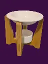 Brûle Parfum et Fondant Série Simplicity Arche - Céramique Laquée et Bambou                                                                                            (pour une bonne utilisation, il convient d'utiliser des gros fondants ou deux petits)
