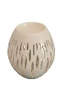 Brûle Parfum Céramy Ovali – Bougeoir en Céramique Laquée Disponible en Blanc, Olive et Terracotta – Diffusion Cires Parfumées, Huiles Essentielles                                                             (Pour une bonne utilisation, il convient d'utiliser des gros fondants ou deux petits)