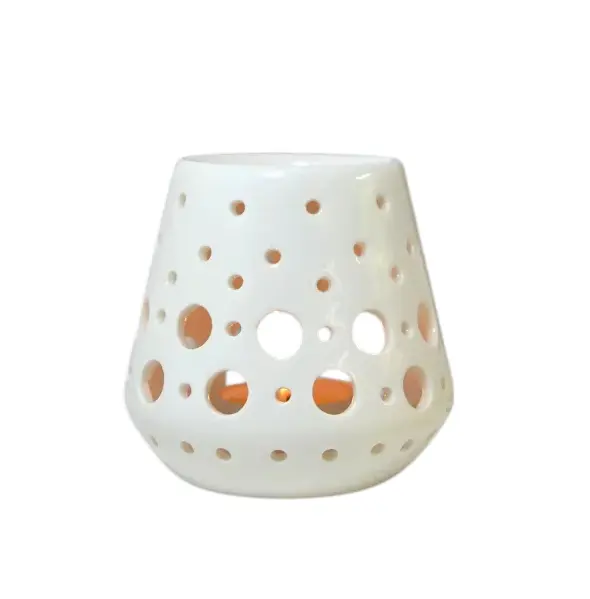 Brûleur à Huile et Fondants en Cire Parfumée - Brûle Parfum Loob en Céramique blanc ou noir                                                                (Pour ne bonne utilisation, il convient d'utiliser des petits fondant)          