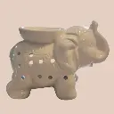 Brûle Parfum Ceramy Éléphant Tandor blanc - Atmosphère Parfumée - Brûleur de Senteurs, Cire Parfumée                                                (Pour une bonne utilisation, il convient d'utiliser des gros fondants ou deux petits)