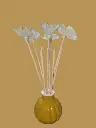 Diffuseur par Capillarité pour Parfums d'Ambiance - Diffuseur citrouille moutarde pailletée en plâtre et 5 BATONNETS (fabrication artisanale) pièce unique. Pensez à lire les recommandations d'utilisation. (ATTENTION les fleurs sont en options)