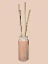 Diffuseur par Capillarité pour Parfums d'Ambiance - Diffuseur tube beige en plâtre et 5 BATONNETS (fabrication artisanale) pièce unique. Pensez à lire les recommandations d'utilisation. (ATTENTION les fleurs sont en options)