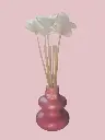 Diffuseur par Capillarité pour Parfums d'Ambiance - Diffuseur vague rose en plâtre et 5 BATONNETS (fabrication artisanale) pièce unique. Pensez à lire les recommandations d'utilisation. (ATTENTION les fleurs sont en options) 
