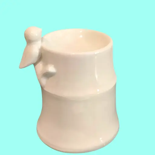 Brûle Parfum en Céramique Laquée Blanche Bambou – Diffuse les Fondants, Cires Parfumées et Huiles Essentielles                                (Pour ne bonne utilisation, il convient d'utiliser des petits fondants)             