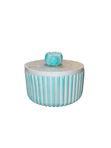 Boite vert turquoise de rangement en plâtre "boite à fondants parfumés"