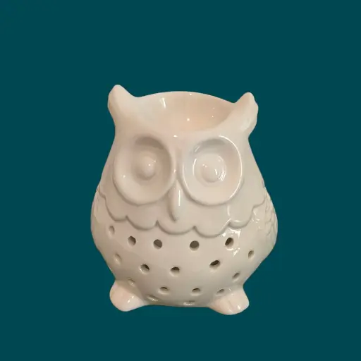 Brûleur Fondant Cire Parfumée en Céramique Hibou – fonctionne avec une Bougie Chauffe-Plat - Design Original – Bougeoir Cires Parfumées, Huiles Essentielles                                                     (Pour une bonne utilisation, il convient d'utiliser des petits fondants)