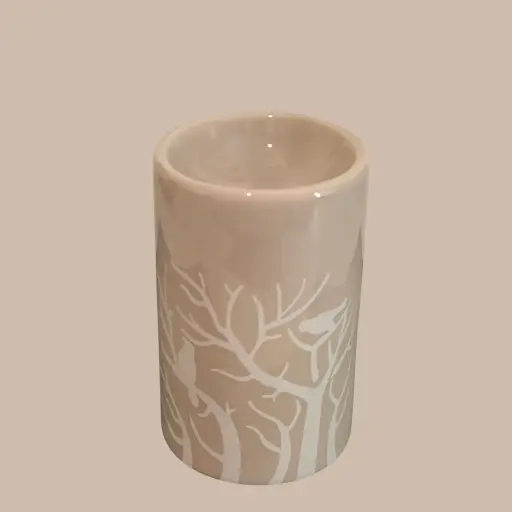 Brûle Parfum d'Ambiance en Céramique Treebee Gris – Diffusion de vos Cires Parfumées, Huiles Essentielles et Parfums                      (Pour ne bonne utilisation, il convient d'utiliser des petits fondants)                  